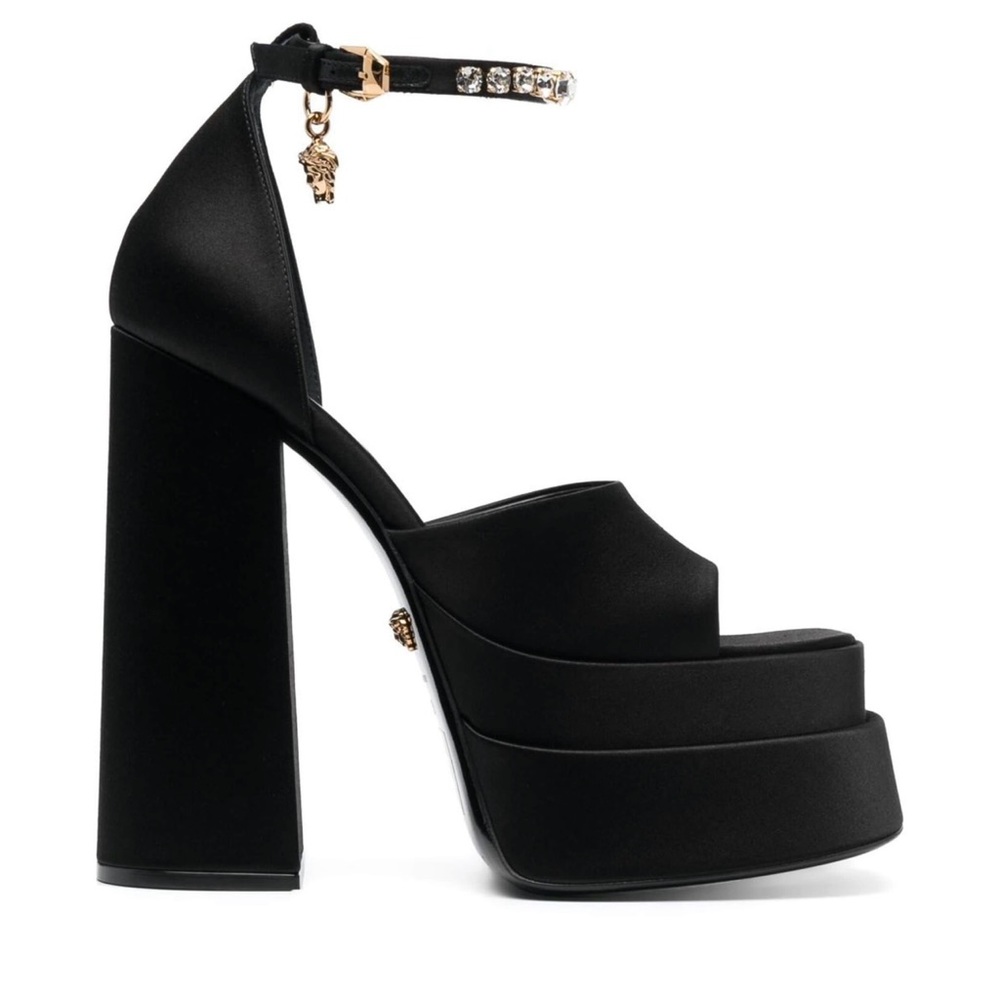 Medusa charm platform sandals